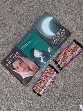 3 Hardcover Books & Ethnic Coin Accessories From Pakistan